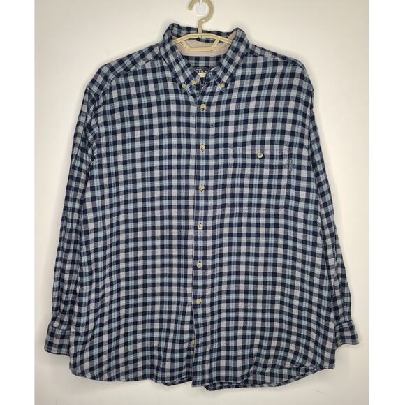 Woolrich blue grey plaid cotton long sleeve button down shirt - 2XL / XXL - Picture 1 of 6